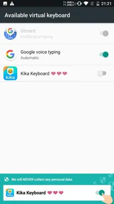 Kika Keyboard android App screenshot 6